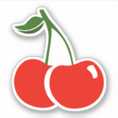 さくらんぼ、赤さくらんぼ シール (正面)