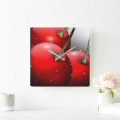 さくらんぼ（露） スクエア壁時計 (ホーム)