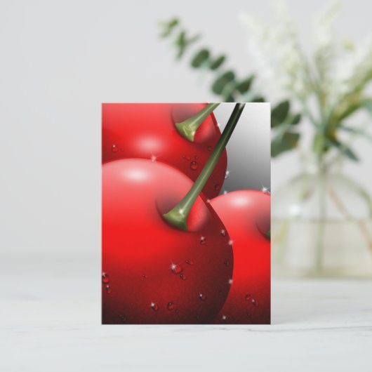 さくらんぼ（露） ポストカード (スタンド正面)