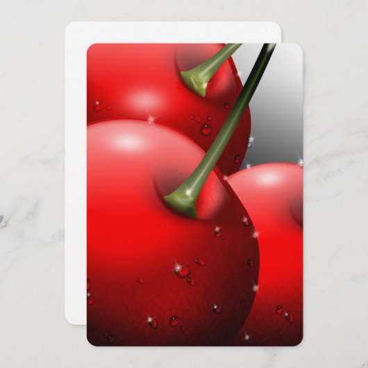 さくらんぼ（露） 招待状 (正面/裏面)