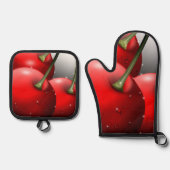 さくらんぼ（露） 鍋つかみ&鍋敷きセット (正面)