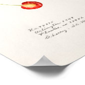 さくらんぼ(Prunus Avium)フルーツウォーター絵画の色 ポスター (角)