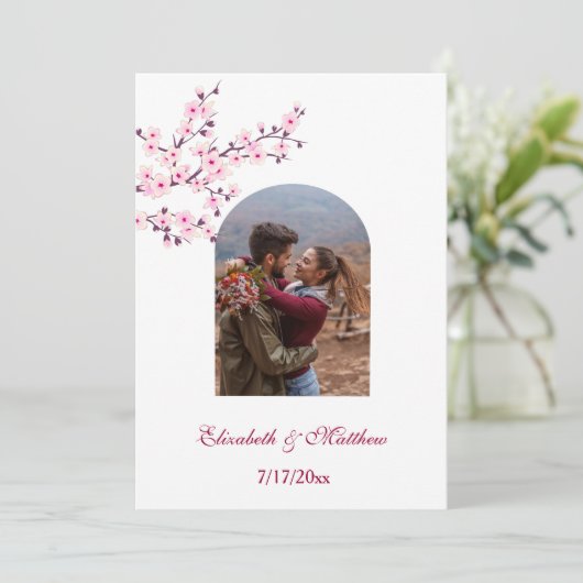 さくらんぼBlossom写真Save The Date 招待状 (スタンド正面)