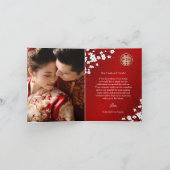 さくらんぼBlossom 中国の結婚 Photo's Thank You サンキューカード (内部)