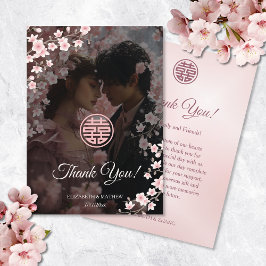 さくらんぼBlossom 結婚Photo's Thank You サンキューカード