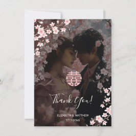 さくらんぼBlossom 結婚Photo's Thank You サンキューカード
