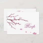 さくらんぼBlossom RSVPカード結婚for 出欠カード (正面/裏面)