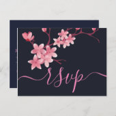さくらんぼBlossom RSVP招待状葉書 インビテーションポストカード (正面/裏面)