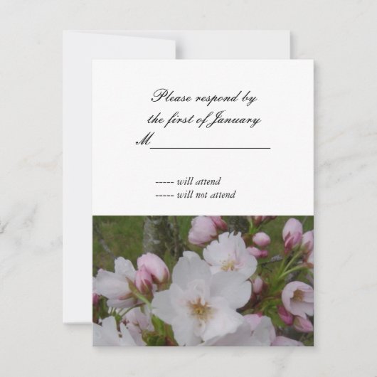 さくらんぼBlossom RSVP返信カード 出欠カード (正面)
