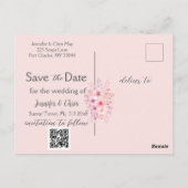 さくらんぼBlossom Save the Date Photo ポストカード (裏面)