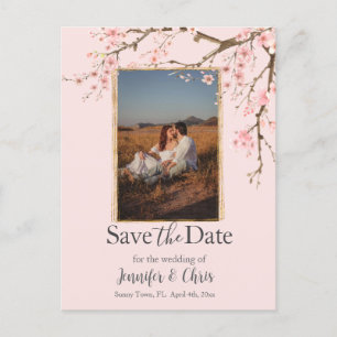 さくらんぼBlossom Save the Date Photo ポストカード