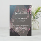 さくらんぼBrossmジオメトリックフローラを保存 招待状 (スタンド正面)