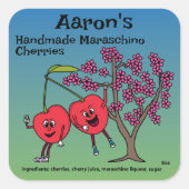 さくらんぼPalsおもしろい漫画ジャムパイと続く スクエアシール (正面)