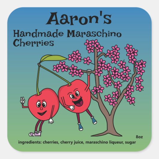 さくらんぼPalsおもしろい漫画ジャムパイと続く スクエアシール (正面)