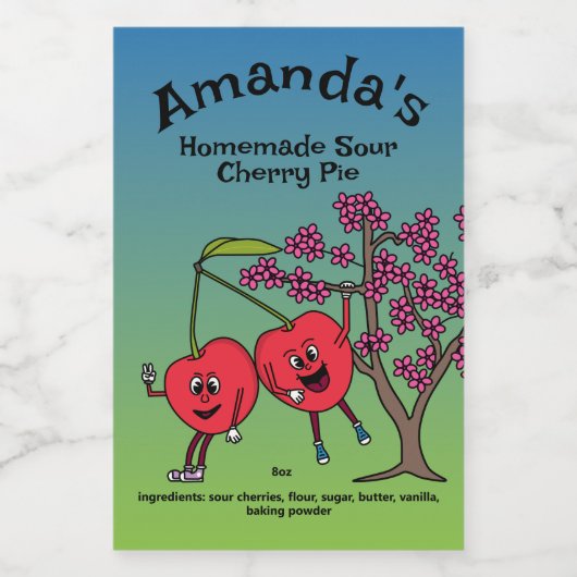 さくらんぼPalsおもしろい漫画ジャムパイと続く フードラベル (シングルラベル)