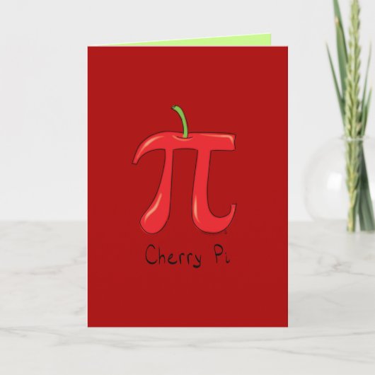 さくらんぼPi - Pi日Math Greeting Card カード (正面)