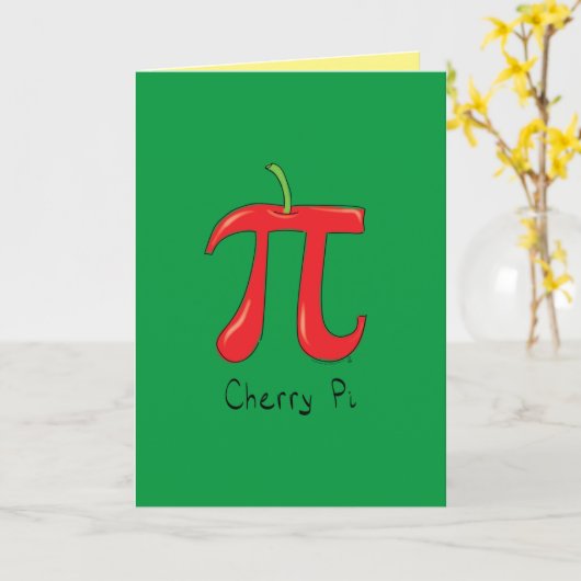 さくらんぼPi - Pi日Math Greeting Card カード (黄色い花)