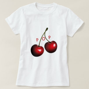 さくらんぼTシャおもしろいツポップ・アートの – 私 – カスタム文字 Tシャツ