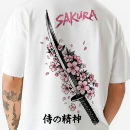 さくらカタナ 日本的美学 ストリートウェア Tシャツ