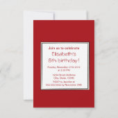 さくらガールの子供の誕生日に日本のこけし人形 招待状 (裏面)