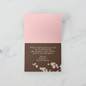 さくらピンク&ブラウンの感謝カード サンキューカード (内部)