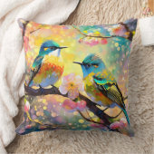 さくら幻想の朝陽と歌鳥 クッション (ブランケット)