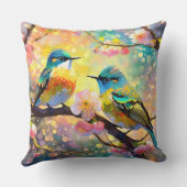 さくら幻想の朝陽と歌鳥 クッション (裏面)