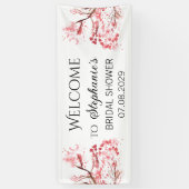 さくら花の花 リアルな ブライダルシャワー 横断幕 (縦)