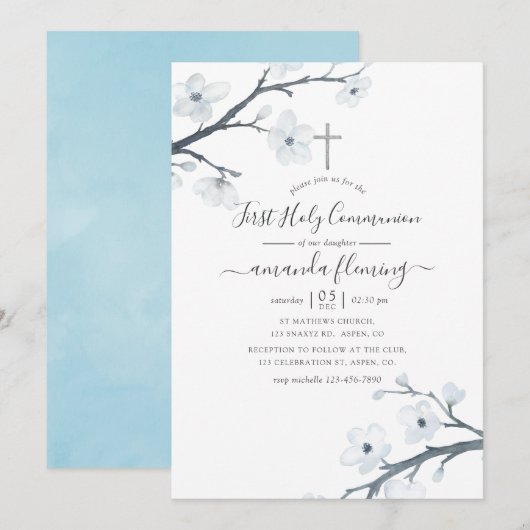 さくら お初の聖体拝領 招待状 (正面/裏面)