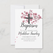 さくら チェリー ブルーム ピンク 洗礼 命名式 招待状 (正面)