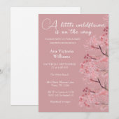 さくら ドusty Rose 女の子 ベイビー シャワー 招待状 (正面/裏面)