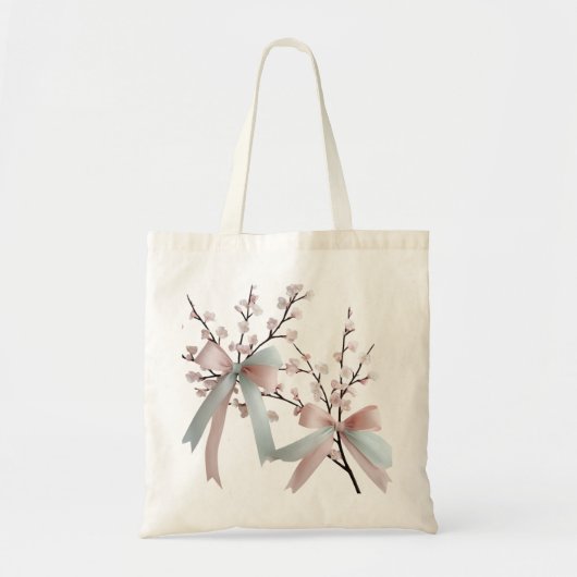 さくら パステル リボン バジェット トートバッグ (正面)