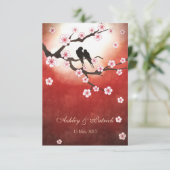 さくら&ラブバーズ おもてなしウェディング 招待状 (スタンド正面)