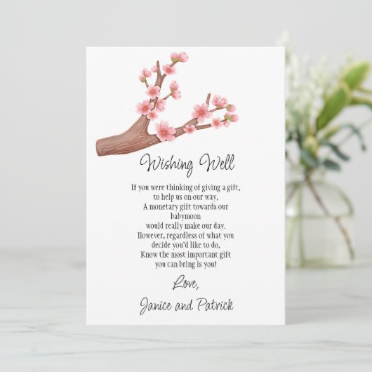 さくら 枝 ベビームーン 願い事 よくばり カード (スタンド正面)