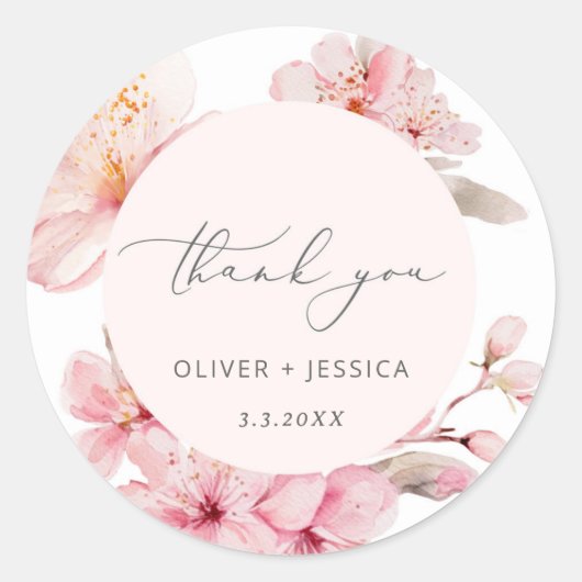 さくら 桜の結婚式 ラウンドシール (正面)