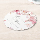 さくら 桜の花 愛が咲く ブライダル ペーパーコースター (アングル)