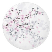 さくら 花の パステル ダスティ ピンク セラミックノブ (正面)