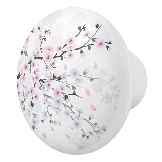 さくら 花の パステル ダスティ ピンク セラミックノブ (右)