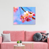 さくら 花、蕾 そして 春の 青い 空 キャンバスプリント (インサイチュ (リビング))