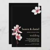 さくらQRコード Champagne Gold ブラック 招待状 (正面/裏面)