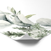 さげの葉のグリーンと森林の動物のベビーシャワー歓迎 ポスター (角)