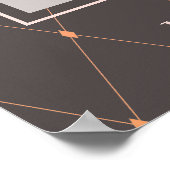 ささやかなピンクとディープタウペのブライダルティーウェルカムサイン ポスター (角)