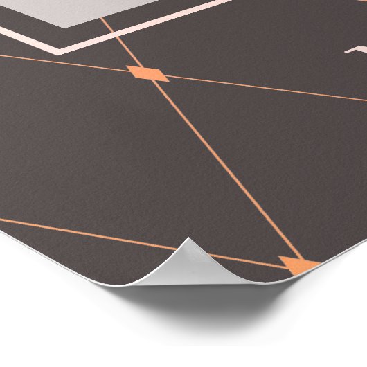 ささやかなピンクとディープタウペのブライダルティーウェルカムサイン ポスター (角)