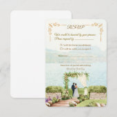 ささやかなボタニカ ウェディング RSVP カード – 水彩 (正面/裏面)