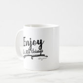 ささやかな幸せを噛みしめて オリジナルなインスピレーション コーヒーマグカップ (正面左)