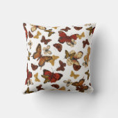 ささやかな翼 – 白い背景の蝶 クッション (裏面)