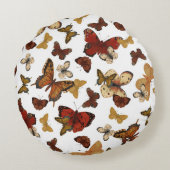 ささやかな翼 – 白い背景の蝶 ラウンドクッション (裏面)
