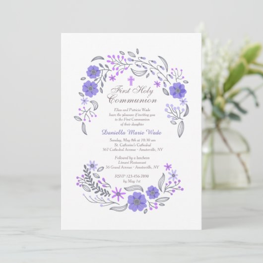 ささやきのラベンダーの招待状を温和にして下さい 招待状 (スタンド正面)