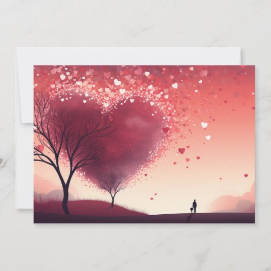 ささやきの愛：手紙を書いて - バレンタインカード シーズンカード (正面)