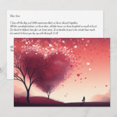 ささやきの愛：手紙を書いて - バレンタインカード シーズンカード (正面/裏面)